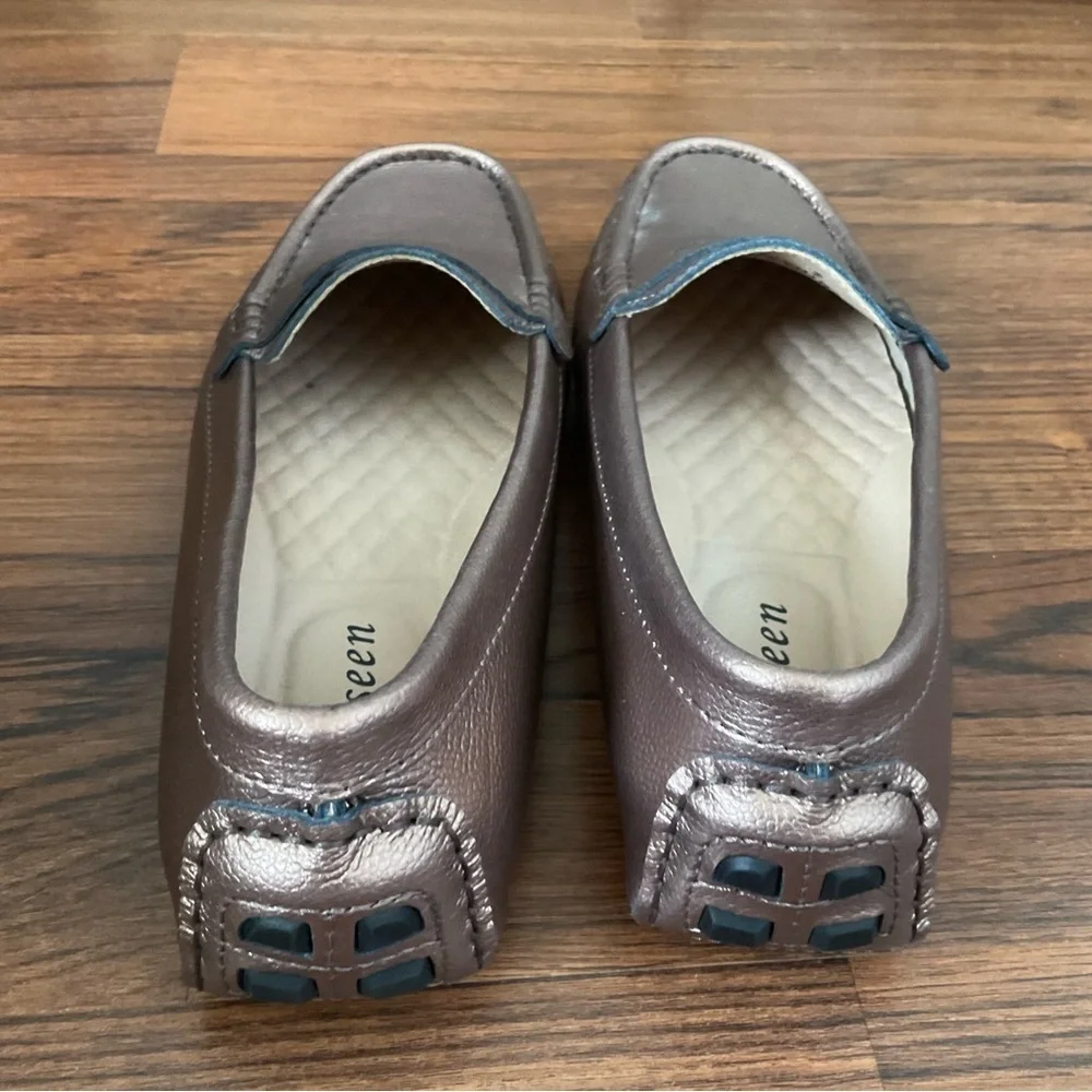 Bronze Color Flats with Moccasin Stitching and Slip-On Design NWOT